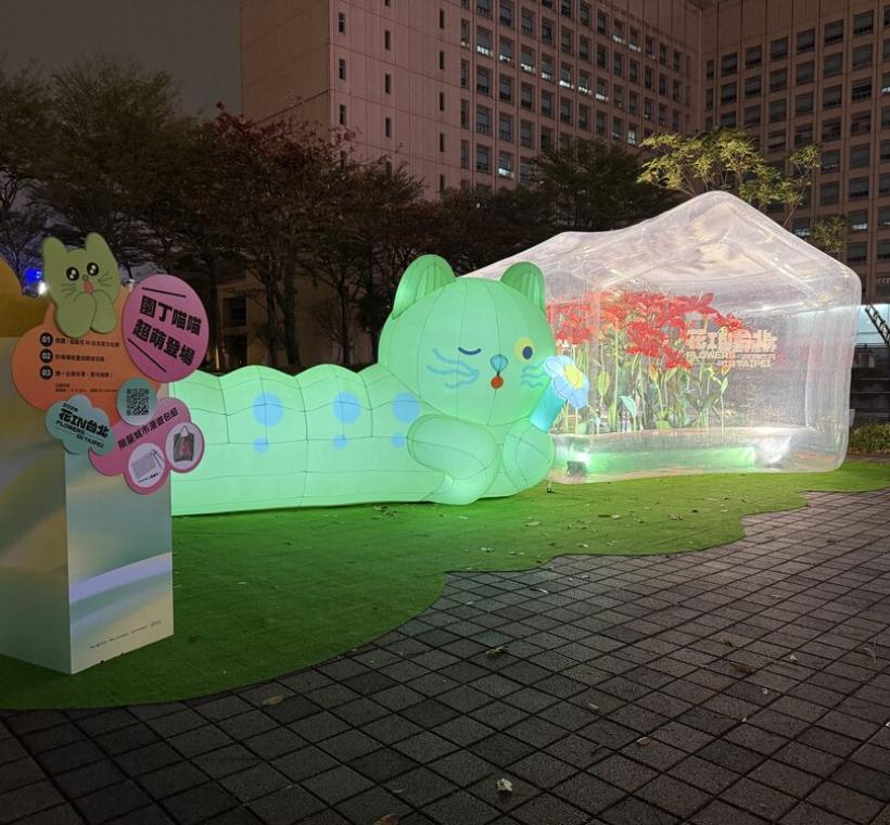 裝置藝術夜間點燈，更顯奇幻氛圍