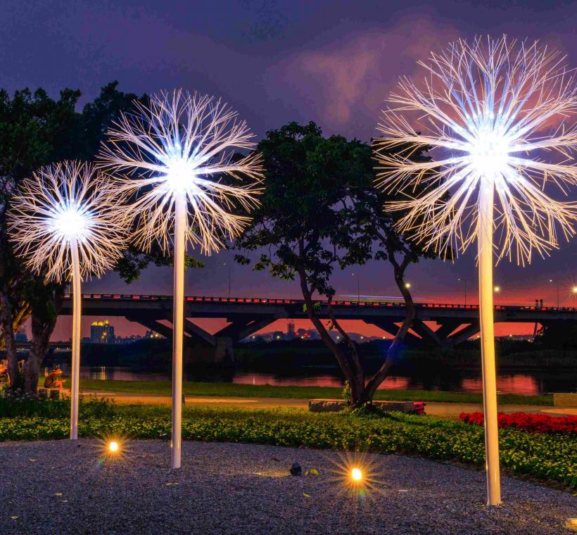 延平河濱花海 這次加碼超美的夜間燈光