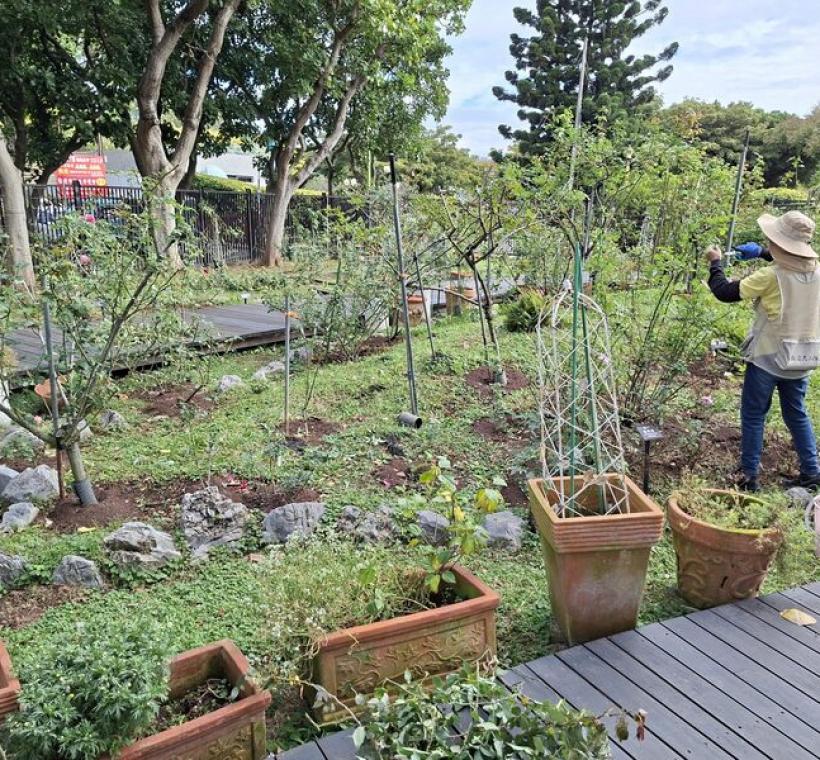 品種區志工修剪身影